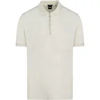 Zip Polo Shirt Weiß Milch Hugo Boss