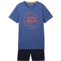 TOM TAILOR Boxershorts Kurz-Pyjama mit Logo Print