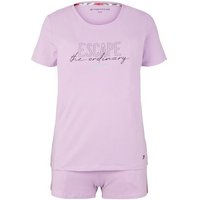 TOM TAILOR Pyjama Kurzes Pyjamaset mit Textprint