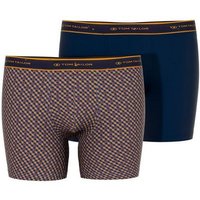 TOM TAILOR Langer Boxer TOM TAILOR Herren Long-Pants rot uni 2er Pack (2-St)