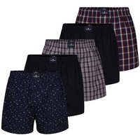 TOM TAILOR Boxershorts TOM TAILOR Herren Boxershort blau kariert 5er Pack (5-St)