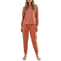 TOM TAILOR Pyjama TOM TAILOR Damen Pyjama rot quergestreift (1 tlg)