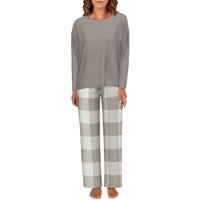 TOM TAILOR Pyjama TOM TAILOR Damen Pyjama braun kariert (1 tlg)