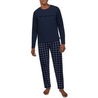 TOM TAILOR Pyjama TOM TAILOR Herren Pyjama blau kariert (1 tlg)