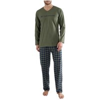 TOM TAILOR Pyjama TOM TAILOR Herren Pyjama grün kariert (1 tlg)