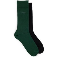 BOSS 2er Pack mittelhohe Socken mit Rippbündchen