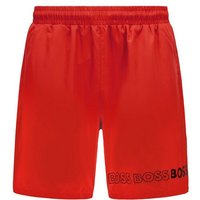 BOSS Badeshorts Dolphin mit umlaufendem Markenschriftzug auf dem linken Bein