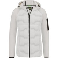 BOSS GREEN Elastische Hybrid-Steppjacke mit gefütterten Fleece-Ärmeln