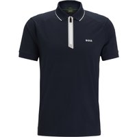 BOSS GREEN Glattes Poloshirt mit unterlegtem Zip