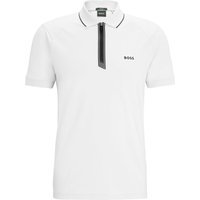 BOSS GREEN Glattes Poloshirt mit unterlegtem Zip