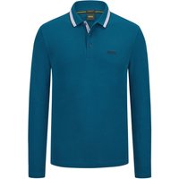 BOSS GREEN Langarm-Poloshirt in Piqué-Qualität