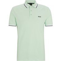 BOSS GREEN Piqué-Poloshirt mit Streifen-Akzenten und Logo-Stickerei