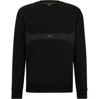 BOSS GREEN Sweatshirt im Materialmix mit Akzent-Bruststreifen