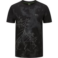 BOSS GREEN T-Shirt mit gummiertem Print mit HeiQ Mint-Technologie