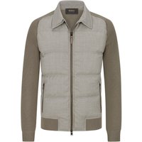 BOSS Hybrid-Jacke mit wattierter Daunen-Front und Strick-Rückenteil