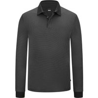 BOSS Langarm-Poloshirt mit feinem Strickmuster