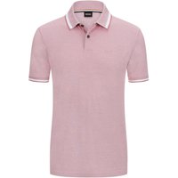 BOSS Poloshirt mit Logo-Stickerei und Kontraststreifen