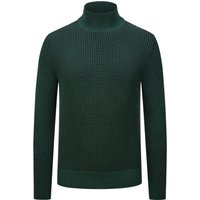 BOSS Pullover in Bicolor-Optik mit Turtleneck