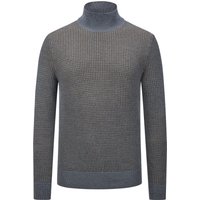 BOSS Pullover in Bicolor-Optik mit Turtleneck