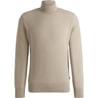 BOSS Pullover in Bicolor-Optik mit Turtleneck