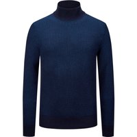 BOSS Pullover in Bicolor-Optik mit Turtleneck