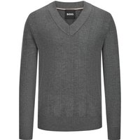 BOSS Pullover mit tonigem Streifen-Strickmuster