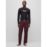 BOSS Pyjama mit Jersey-Longsleeve und Karo-Hose