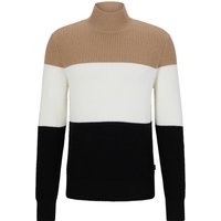 BOSS Rollkragenpullover Maurelio mit Blockstreifen in Label-Farben