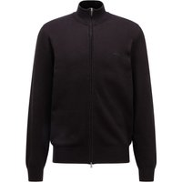 BOSS Strickjacke aus Baumwolle mit Zip und kleiner Logo-Stickerei