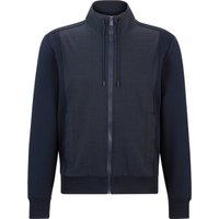 BOSS Sweatjacke mit Zip und Karo-Struktur