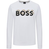 BOSS Sweatshirt mit gummiertem Logo-Print