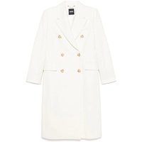 Boss - Ivory White Coat With Logo - Größe 42 - weiß