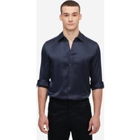 LILYSILK 22 MM Seidenhemd Für Herren Hygroskopisch Dunkel Blau XL