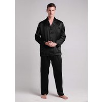 LILYSILK 22 MM Seidenpyjama Herren Gekerbter Kragen Deutschland Schwarz M