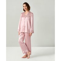 LILYSILK 22 MM Seidenpyjama Damen Temperatu-Rregulierung Altrosa S