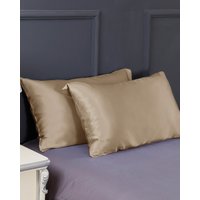 LILYSILK 2er Pack Seide Kissenbezug Taupe Deutschland 100% Maulbeerseide Die Nachhaltiger Sind Atmungsaktiv Kissenbezüge 40X60Cm