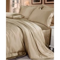 LILYSILK Bettbezug Aus Maulbeerseide Taupe Deutschland 100% Seide Nahtloser Atmungsaktiv Superleicht Bettdeckenbezüge 155x200cm