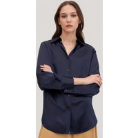 LILYSILK Bluse Seide Damen Dunkel Blau Deutschland 100% Seide Klasse 6A Herrenmode-Inspiriert Super Weich XL