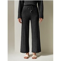 LILYSILK Damen Hose Mit Weitem Bein Für Frauen Dunkel Grau DE Taschen Auf Beiden Seiten Geeignet Für Lounge Arbeit Und Freizeit XS