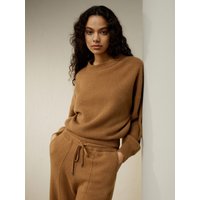 LILYSILK Damen Kaschmirpullover 100% Kaschmir Abnehmbare Kapuze Mit Knöpfen Hautfreundlich Und Atmungsaktiv Toffee M Deutschland