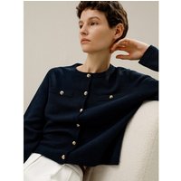 LILYSILK Woll Pullover Damen Dunkel Blau Deutschland 100% Merinowolle Normale Passform Ein Must-Have Für Viele Gelegenheiten XS