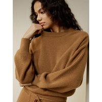 LILYSILK Damenkaschmirpullover 100% Kaschmir Rundhalsausschnitt Leicht Und Weich Toffee S DE