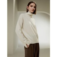 LILYSILK 100 Kaschmir Pullover Damen Damen Weiß DE 100% Kaschmir Hochgeschlossene Eleganz Und Komfort S