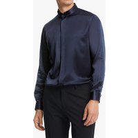 LILYSILK Elegantes Herren Seidenhemd Dunkel Blau Deutschland Reine Seide Lange Ärmel Weich Und Gemütlich XXL