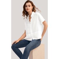 LILYSILK Erstklassige Seidenshirt Weiß Größe S