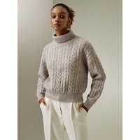 LILYSILK Damen Kaschmirpullover Für Frauen Hickory DE 100% Kaschmir Midi Länge: Mittelhoher Stil Kastige Passform Festival Business Casual XS