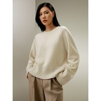 LILYSILK Frauen Kaschmirpullover Für Frauen Weiß DE Midi Länge Entspannte Passform XS