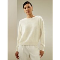 LILYSILK Frauen Kaschmirpullover Damen Weiß DE 100% Kaschmir Klassischer Rundhalsausschnitt Entspannte Passform XS