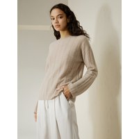 LILYSILK Kaschmir Pullover Damen 100% Kaschmir Extrem Leicht Und Atmungsaktiv Leicht Und Weich Beige L Deutschland