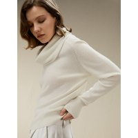 LILYSILK Kaschmir Pullover Damen 100% Kaschmir Schlanke Passform Hautfreundlich Und Atmungsaktiv Weiß M Deutschland